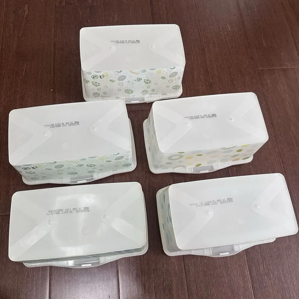 Huggies Baby Wipes Lot Of 5 EMPTY Containers Blue Green Pop Up Refillable